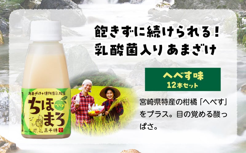 乳酸菌入りあまざけ ちほまろ 150g　12本セット【へべすのみ】 ノンアルコール 贈答 贈り物 おすそ分け 日課 ドリンク 無添加 無加糖 飲み物 乳酸飲料 飲料 宮崎県 高千穂町 _Tk015-017-e12