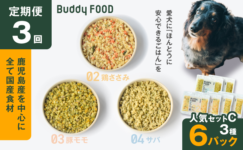 【全3回定期便】Buddy FOOD 人気セットC 3種6パック　K390-T13_a