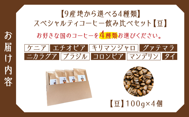 スペシャルティコーヒー飲み比べセット（豆）　K358-002_01