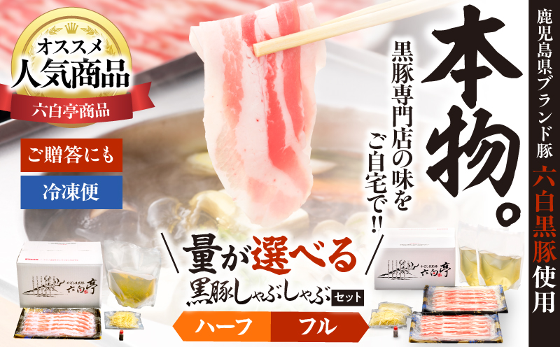【かごしま黒豚 六白亭】黒豚しゃぶしゃぶセット ハーフ　K163-018_01