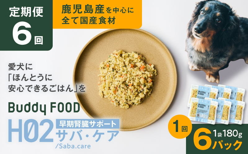 【全6回定期便】Buddy FOOD ヘルスケアプラス 早期腎臓サポートサバ・ケア×6パック　K390-T08_b