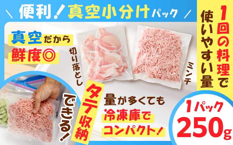 鹿児島県産 黒豚切り落としミンチセット 2.5kg　K025-014_05