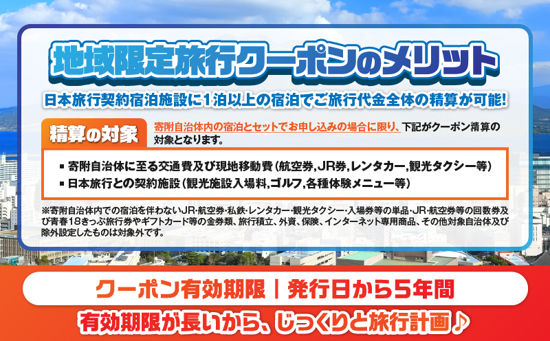 鹿児島県鹿児島市 日本旅行 地域限定旅行クーポン 15,000円分　K304-001