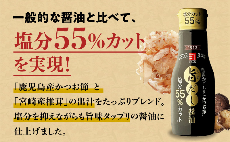 創業明治45年 蔵元直送 塩分55%カット 旨だし醤油 新鮮ボトル 3本セット　K058-024