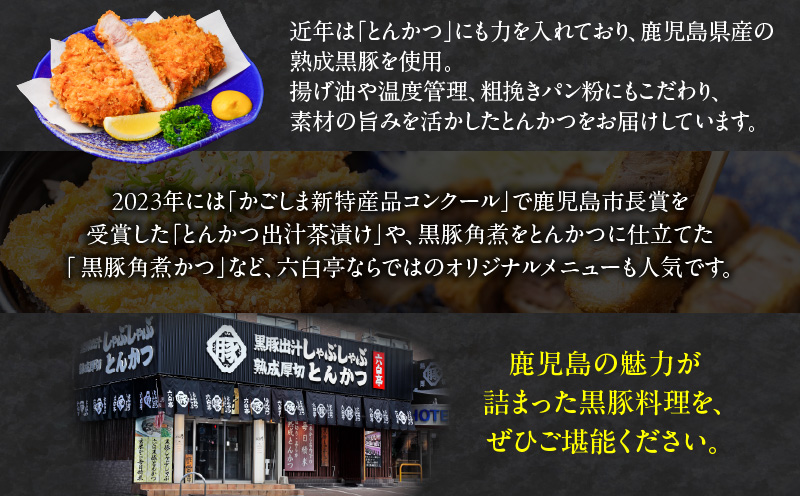 【かごしま黒豚 六白亭】黒豚めし詰合せ 6個　K163-004【かごしま黒豚 六白亭】