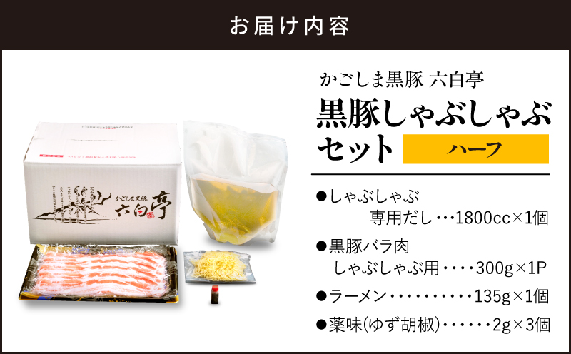【かごしま黒豚 六白亭】黒豚しゃぶしゃぶセット ハーフ　K163-018_01