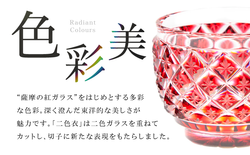 島津薩摩切子 猪口（大） C-34 黄　K010-048_04