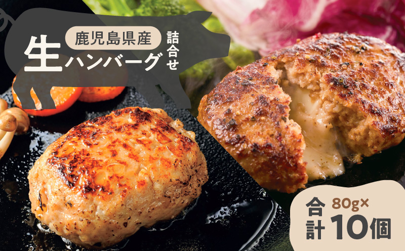鹿児島県産黒豚 生ハンバーグ詰合せ　K356-005