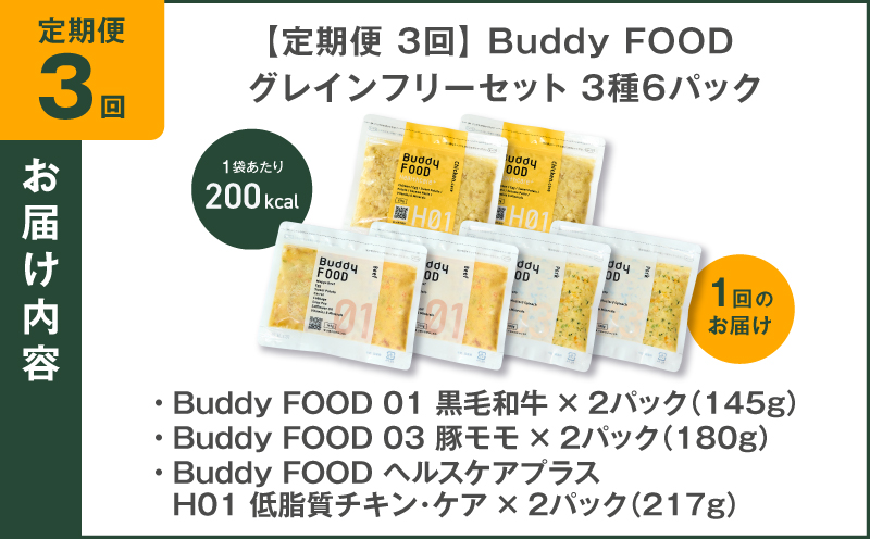 縲仙ィ3蝗槫ョ壽悄萓ソ縲腺uddy FOOD 繧ー繝ャ繧、繝ウ繝輔Μ繝シ繧サ繝繝 3遞ョ6繝代ャ繧ッ縲K390-T15_a