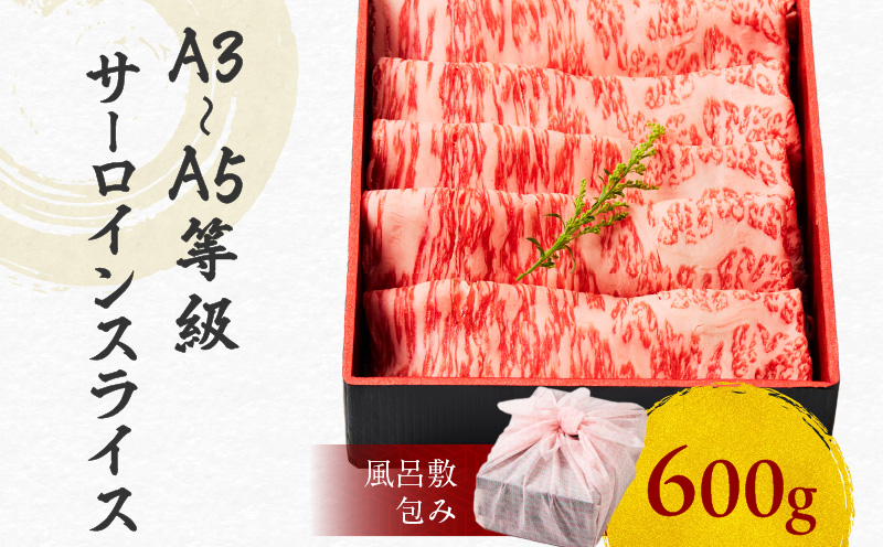 黒毛和牛サーロインスライス 600g 【風呂敷包み】　K098-017_02