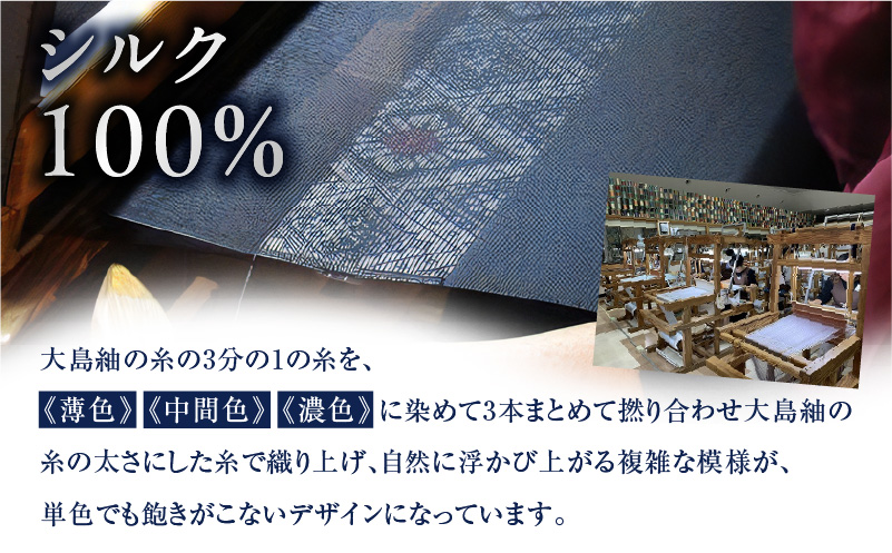 CHANCE（シャンス）大島紬ストール(2)ブルー　K054-001_2