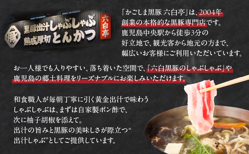 【かごしま黒豚 六白亭】黒豚めし詰合せ 6個　K163-004【かごしま黒豚 六白亭】
