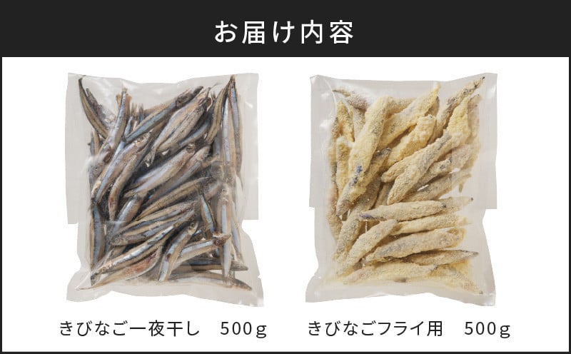 【津曲商店】きびなご一夜干し、フライ用詰合せ 1kg　K100-001