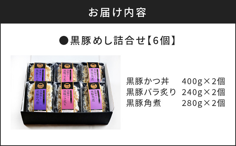 【かごしま黒豚 六白亭】黒豚めし詰合せ　6個　K163-004