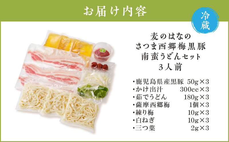 麦のはなのさつま西郷梅黒豚南蛮うどんセット　K071-006