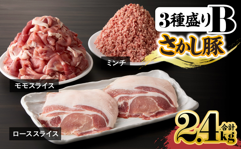 2178 鹿屋産 さかし豚 3種盛り 2.4kg B　KN079-001-02【有限会社東別府養豚】