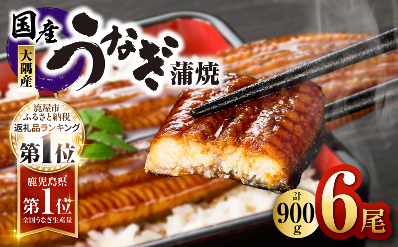2181 鹿児島県大隅産うなぎ蒲焼6尾 計900g　KN007-006