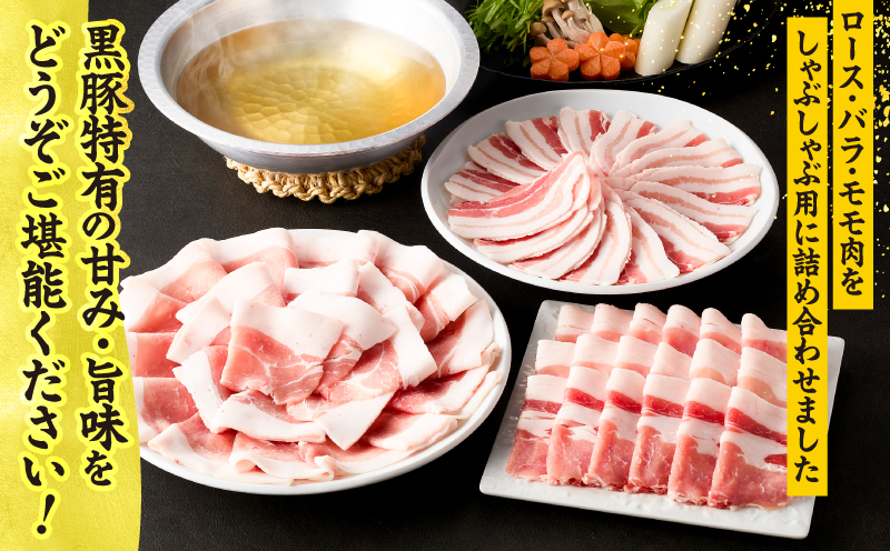 1779 鹿児島県産黒豚しゃぶしゃぶセット（ロース・バラ・モモ）1.3kg　KN054-001-02