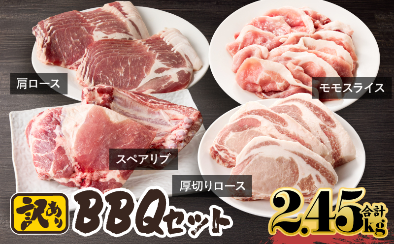 2506 鹿屋産豚 BBQセット 計2.45kg　KN079-014