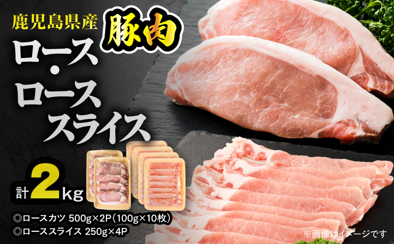 【10/1(木)より寄附金額改定予定】鹿児島県産豚肉 ロース（又は肩ロース） スライス（1,000g）・カツ（10枚） セット　KN179-004-02【おきどき】