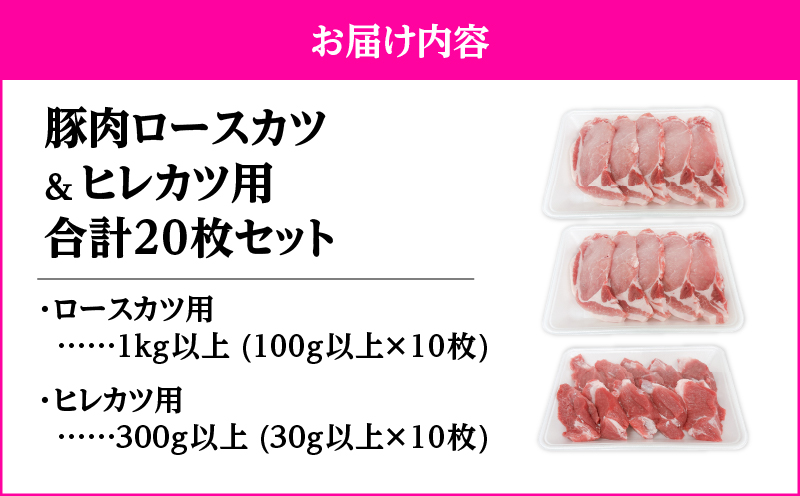 2640 豚肉ロースカツ、ヒレカツ用合計20枚セット　KN105-014