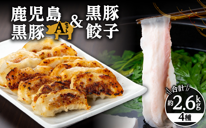 488-1 鹿児島黒豚2.4kg（バラ・肩ロース・モモ）＋黒豚餃子　Aセット　KN038-002-01