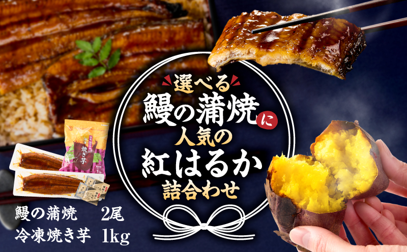 クラウドファンディングで応援！鰻の蒲焼に人気の紅はるか詰め合わせ 2尾＋冷凍焼き芋 1kg　KN026-021-02