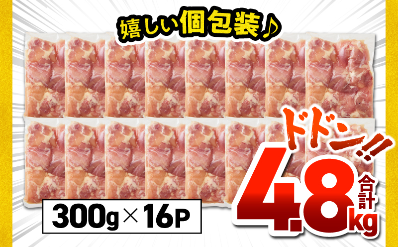 鹿児島県産若鶏モモ切身 4.8kg セット　KN165-003-01