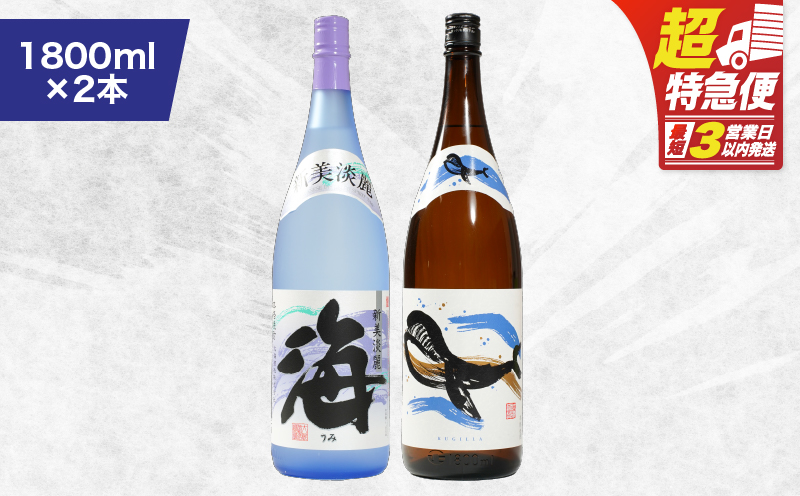 【超特急便】1793 人気焼酎！海&くじらのボトル1800mlセット（合計2本）　KN043-001-01