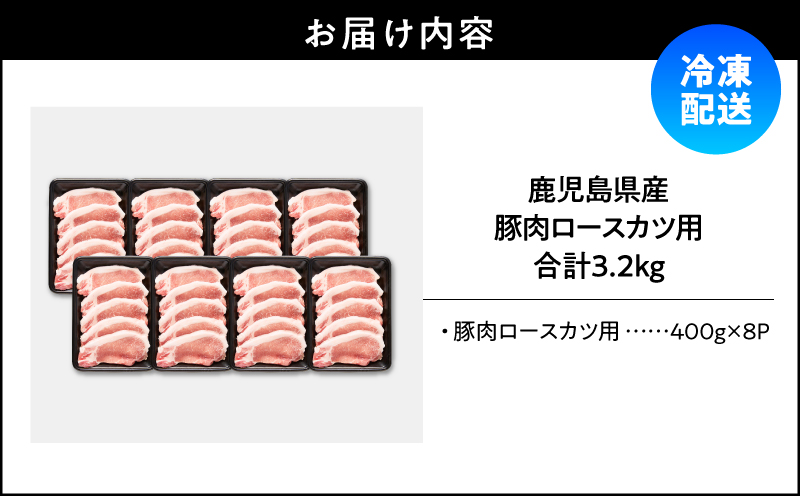 鹿児島県産豚肉ロースカツ用 3.2kg セット　KN165-009