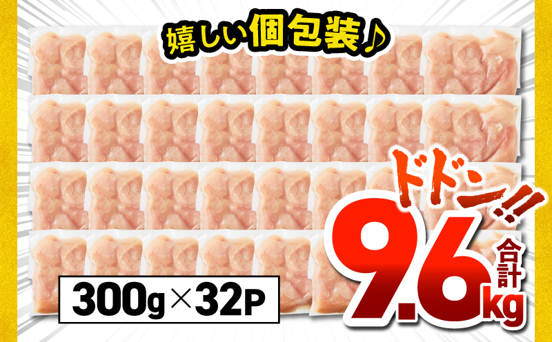 鹿児島県産若鶏ムネ切身 9.6kg セット　KN165-004-02