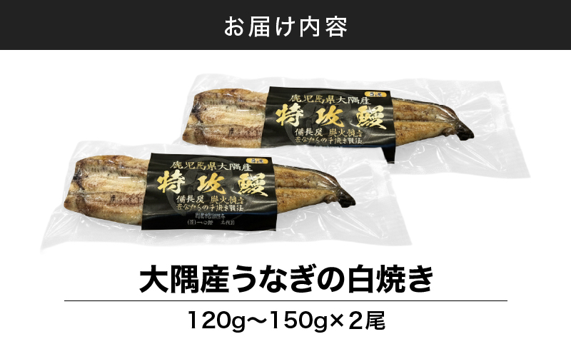 大隅産うなぎの白焼き 2尾　KN174-002-02