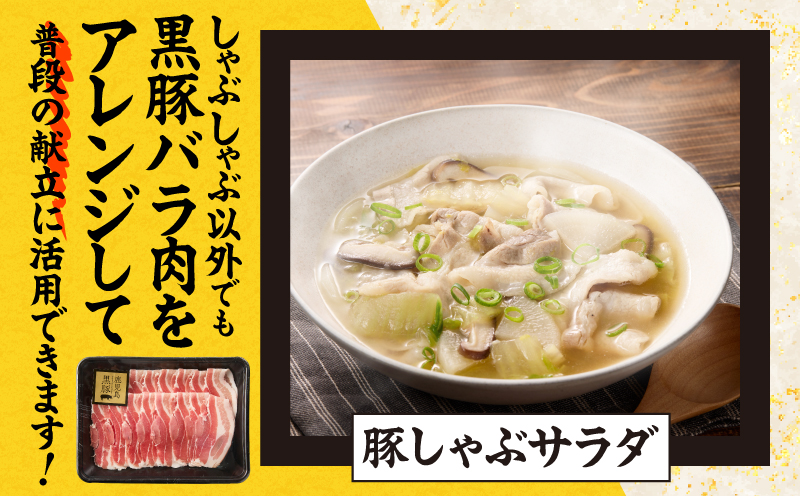 鹿児島県産黒豚しゃぶしゃぶセット しゃぶだし付 （黒豚バラ 250g×2P） 500g　KN054-008-03