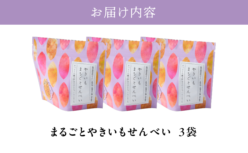 2728 【芋匠南橋】鹿児島県産まるごとやきいもせんべい×3　KN011-008-02