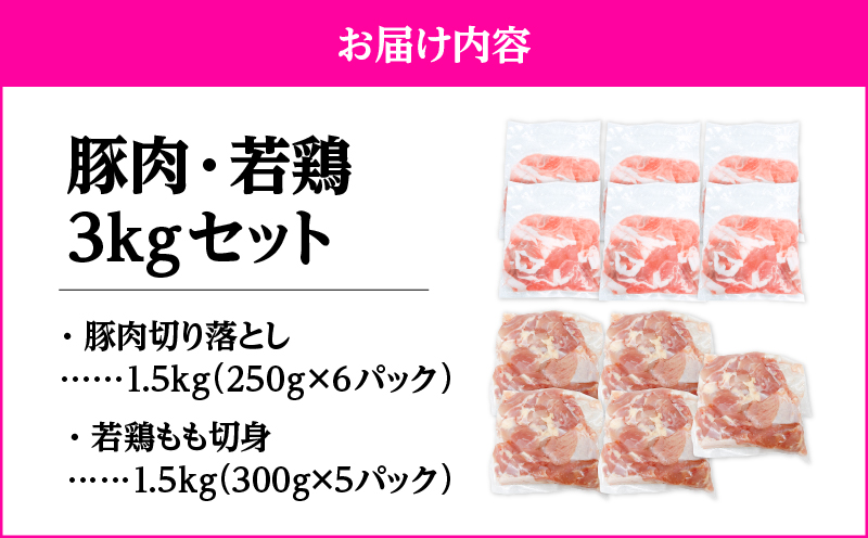 鹿児島県産豚肉・若鶏 3kgセット　KN105-015-01