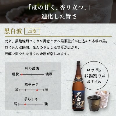 【毎月定期便】さつま白波&黒白波パック900ml　各1本セット OO-0010 全3回【配送不可地域：離島】【4070486】