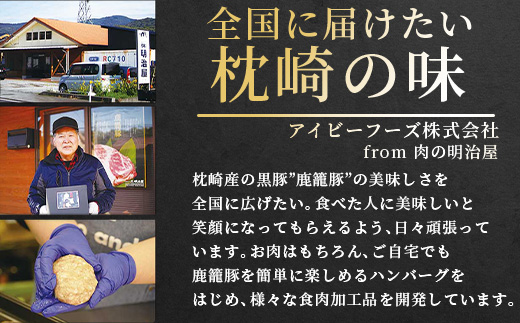 鹿籠豚ハンバーグ＆ボンレスハムセット 枕崎産黒豚使用 A6−6【配送不可地域：離島】【1166982】