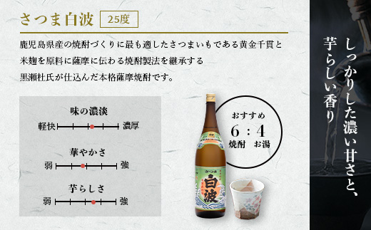 【白・黒】1800ml×各1パック【薩摩焼酎】枕崎の定番焼酎 2種 芋焼酎 黒麹 A6−101【1167976】