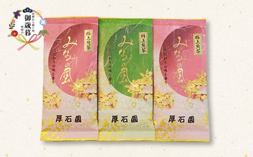 【お歳暮・のし付き】お茶の“厚石園”の特選深蒸しセット【極上・特上 計3パック】緑茶 B3-30S【配送不可地域：離島】【1461781】