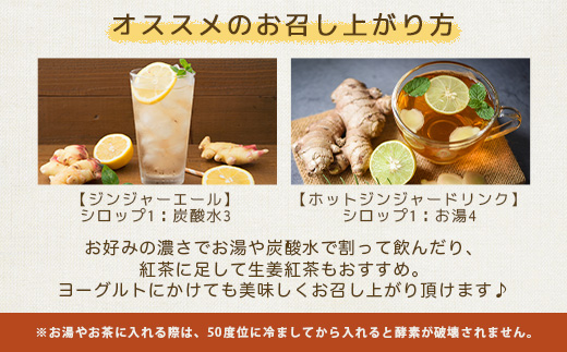 ジンジャーシロップ(150g×1個)【非加熱発酵】【優しい甘さの生姜シロップ】【米入り】Z0-41【配送不可地域：離島】【1611646】