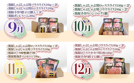 【発送月固定定期便】鹿児島県産黒豚三昧 HH−2全12回【配送不可地域：離島】【4058399】