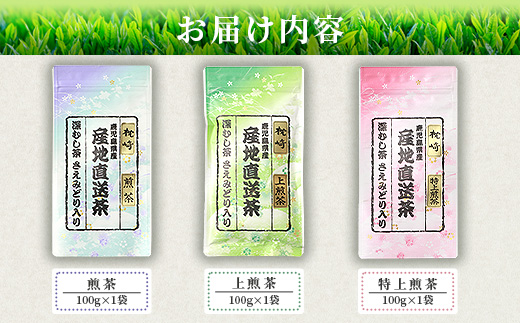 大河内製茶の煎茶飲み比べ【 3種 】セット ( 特上煎茶・上煎茶・煎茶 )  A3-220【配送不可地域：離島】【1167085】