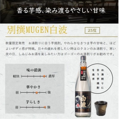 【本格焼酎】別撰MUGEN白波 1800m×2本【25度】B3−84【1605273】