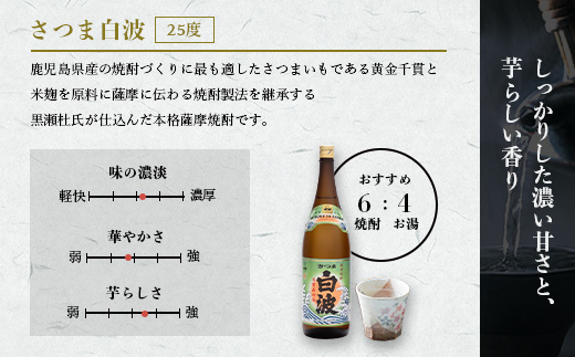 枕崎の定番焼酎 2種【白・黒】1800ml×各1本【薩摩焼酎】芋焼酎 黒麹 A6−24【1563490】