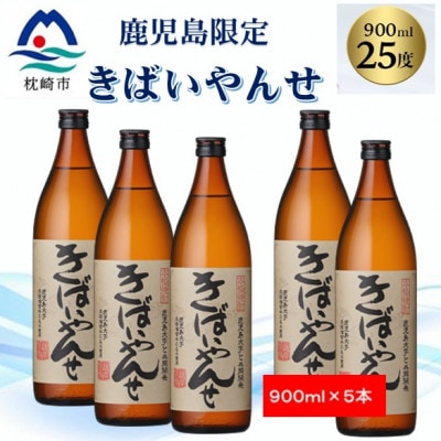 【本格焼酎】きばいやんせ【鹿児島限定】 900ml×5本 B3−76【1573823】