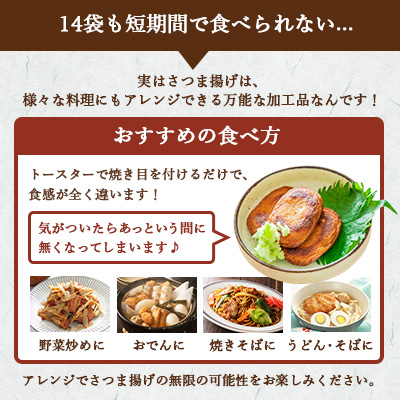 【訳あり】さつまあげ 合計14袋【合計2.5Kg以上】真空パック 小分け【産地直送】 A3-310【配送不可地域：離島】【1166675】