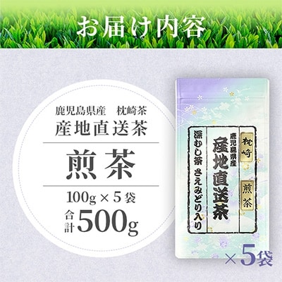 【 煎茶 】  ( 100g×5本 )  鹿児島県 枕崎産 大河内製茶 AA-663【1167084】
