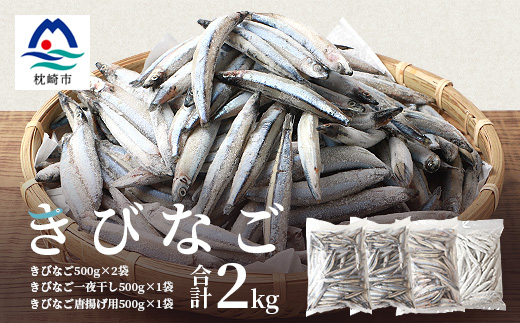 枕崎産 きびなご【合計2kg】冷凍 一夜干し 唐揚げ用 詰め合わせ A3−110【配送不可地域：離島】【1166367】