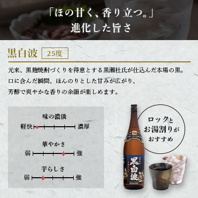 枕崎の定番焼酎【黒白波】1800ml×2本セット【薩摩焼酎】A6−122【1563905】