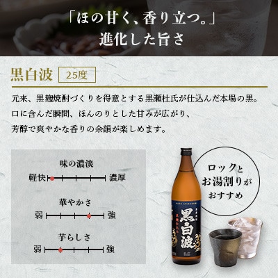 枕崎の定番焼酎 3種【白・黒・さくら】900ml×各1本【飲み比べセット】 A6-21【配送不可地域：離島】【1621731】
